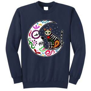 Sugar Skull Cat Moon Dia De Los Muertos Mexican Sweatshirt