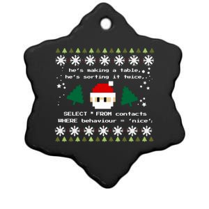 Sql Santa Claus Database Clause Developer Code Db Programmer Gift Ceramic Star Ornament