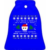 Sql Santa Claus Database Clause Developer Code Db Programmer Gift Ceramic Bell Ornament