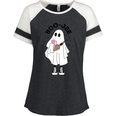 Spooky Season Cute Ghost Halloween Costume Boujee Boojee Cute Gift Enza Ladies Jersey Colorblock Tee