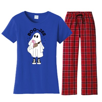 Spooky Season Cute Ghost Halloween Costume Boujee Boojee Cute Gift Women's Flannel Pajama Set