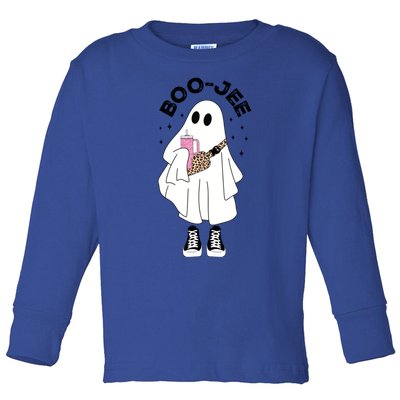 Spooky Season Cute Ghost Halloween Costume Boujee Boojee Cute Gift Toddler Long Sleeve Shirt