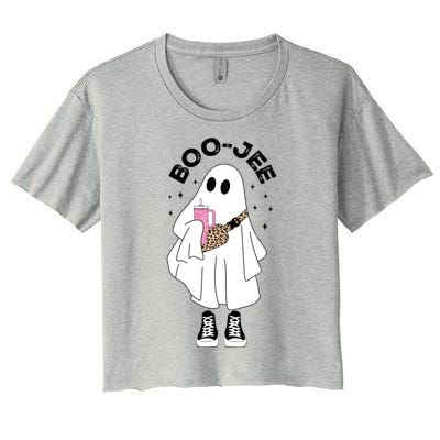 Spooky Season Cute Ghost Halloween Costume Boujee Boojee Cute Gift Women's Crop Top Tee