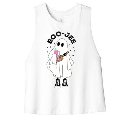 Spooky Season Cute Ghost Halloween Costume Boujee Boojee Cute Gift Women's Racerback Cropped Tank