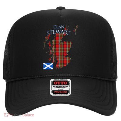 Stewart Scottish Clan Tartan Scotland High Crown Mesh Back Trucker Hat