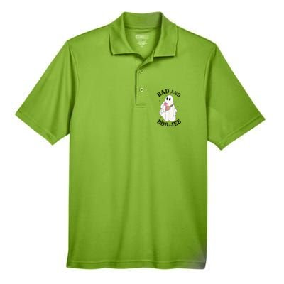 Spooky Season Cute Ghost Halloween Costume Bad And Boojee Gift Men's Origin Performance Pique Polo