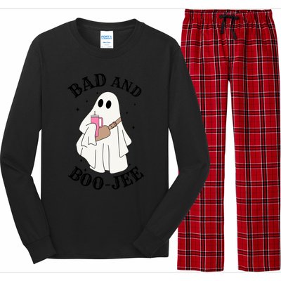 Spooky Season Cute Ghost Halloween Costume Bad And Boojee Gift Long Sleeve Pajama Set