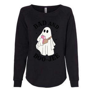 Spooky Season Cute Ghost Halloween Costume Bad And Boojee Gift Womens California Wash Sweatshirt