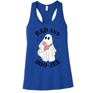 Spooky Season Cute Ghost Halloween Costume Bad And Boojee Gift Women's Racerback Tank