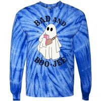 Spooky Season Cute Ghost Halloween Costume Bad And Boojee Gift Tie-Dye Long Sleeve Shirt