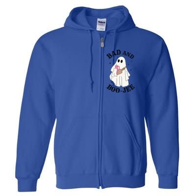 Spooky Season Cute Ghost Halloween Costume Bad And Boojee Gift Full Zip Hoodie