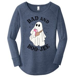 Spooky Season Cute Ghost Halloween Costume Bad And Boojee Gift Women's Perfect Tri Tunic Long Sleeve Shirt