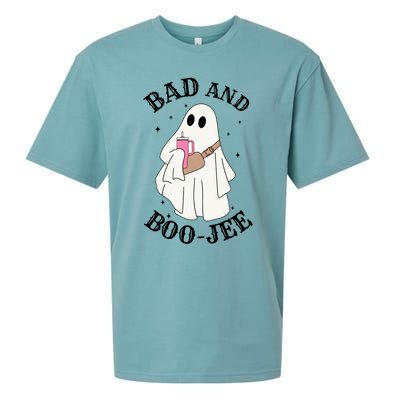 Spooky Season Cute Ghost Halloween Costume Bad And Boojee Gift Sueded Cloud Jersey T-Shirt