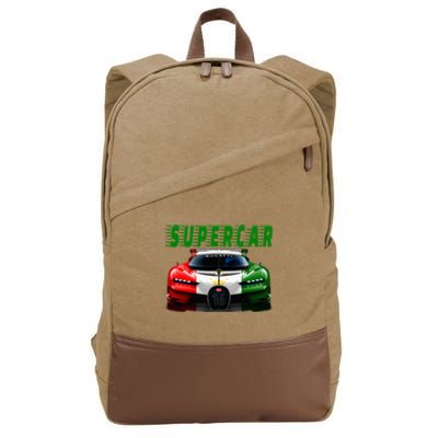 Supercar Sports Car Muscle Car And Race Car Cotton Canvas Backpack