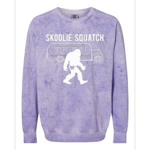 Sasquatch Skoolie Cryptid Bigfoot Converted School Bus Colorblast Crewneck Sweatshirt