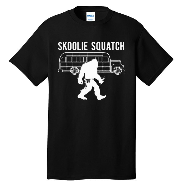 Sasquatch Skoolie Cryptid Bigfoot Converted School Bus Tall T-Shirt