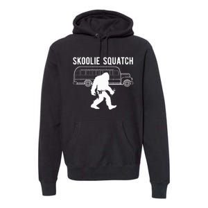 Sasquatch Skoolie Cryptid Bigfoot Converted School Bus Premium Hoodie