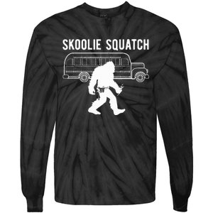 Sasquatch Skoolie Cryptid Bigfoot Converted School Bus Tie-Dye Long Sleeve Shirt