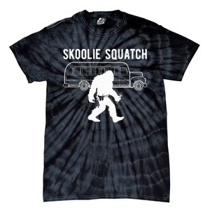 Sasquatch Skoolie Cryptid Bigfoot Converted School Bus Tie-Dye T-Shirt