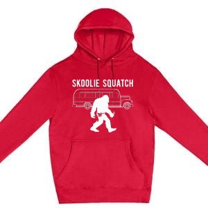 Sasquatch Skoolie Cryptid Bigfoot Converted School Bus Premium Pullover Hoodie