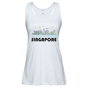 Singapore Skyline Cityscape Skyscrapers Cool Ladies Essential Flowy Tank