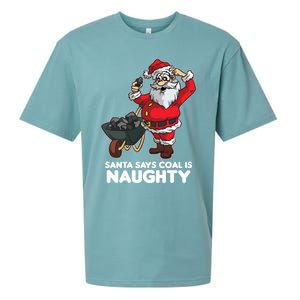 Santa Says Coal Is Naughty Fridays For Future Christmas Gift Sueded Cloud Jersey T-Shirt