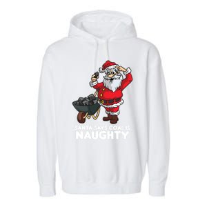 Santa Says Coal Is Naughty Fridays For Future Christmas Gift Garment-Dyed Fleece Hoodie