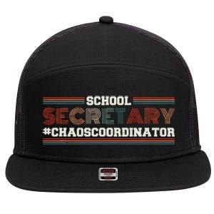 School Secretary Chaoscoordinator School Admin Office 7 Panel Mesh Trucker Snapback Hat