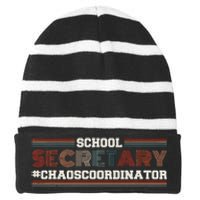 School Secretary Chaoscoordinator School Admin Office Striped Beanie with Solid Band