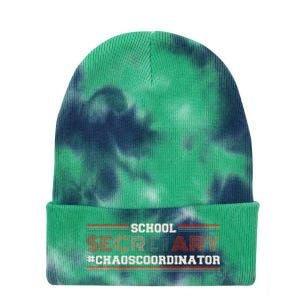 School Secretary Chaoscoordinator School Admin Office Tie Dye 12in Knit Beanie