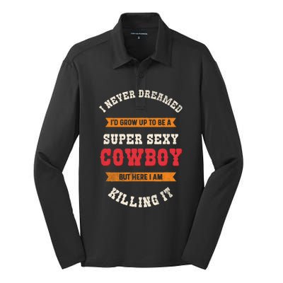 Super Sexy Cowboy Silk Touch Performance Long Sleeve Polo