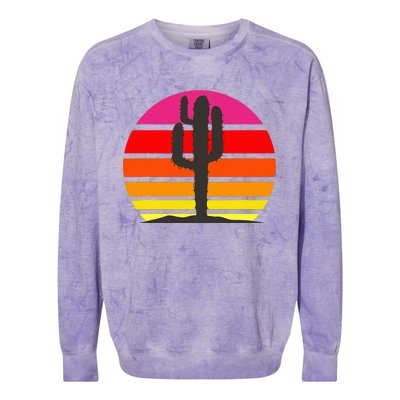 Saguaro Sunset Cactus Opuntia Cactaceae Lovers Colorblast Crewneck Sweatshirt