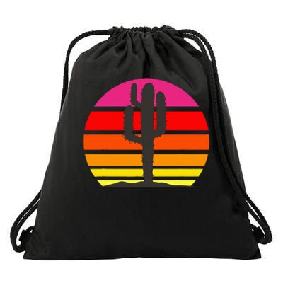 Saguaro Sunset Cactus Opuntia Cactaceae Lovers Drawstring Bag