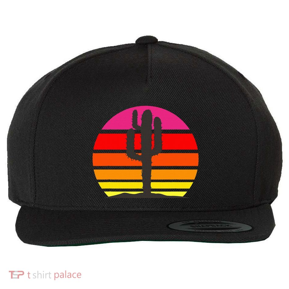 Saguaro Sunset Cactus Opuntia Cactaceae Lovers Wool Snapback Cap