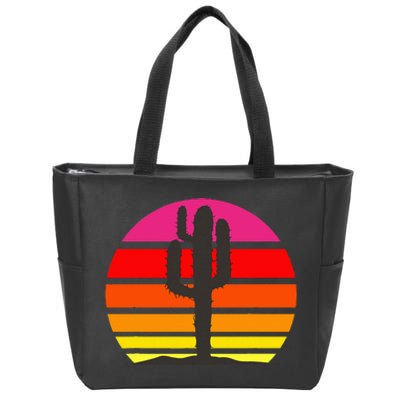 Saguaro Sunset Cactus Opuntia Cactaceae Lovers Zip Tote Bag