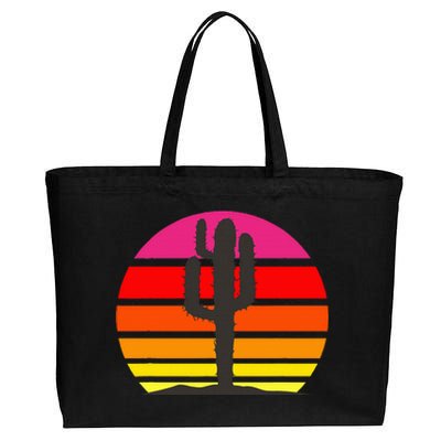 Saguaro Sunset Cactus Opuntia Cactaceae Lovers Cotton Canvas Jumbo Tote