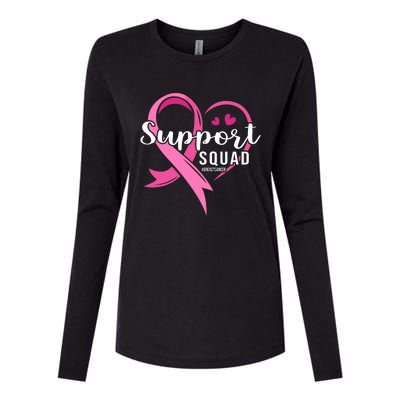 Support Squad Cute Heart Breast Cancer Awareness Womens Cotton Relaxed Long Sleeve T-Shirt