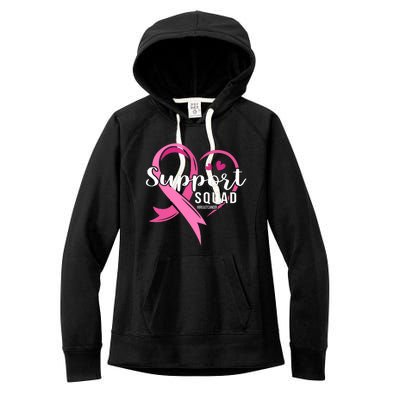 Support Squad Cute Heart Breast Cancer Awareness Women's Fleece Hoodie