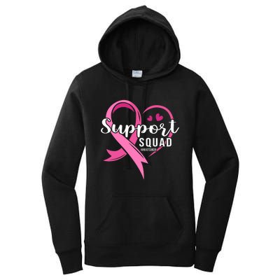 Support Squad Cute Heart Breast Cancer Awareness Women's Pullover Hoodie