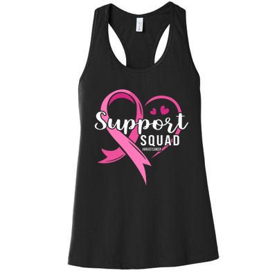 Support Squad Cute Heart Breast Cancer Awareness Women's Racerback Tank