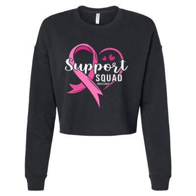 Support Squad Cute Heart Breast Cancer Awareness Cropped Pullover Crew