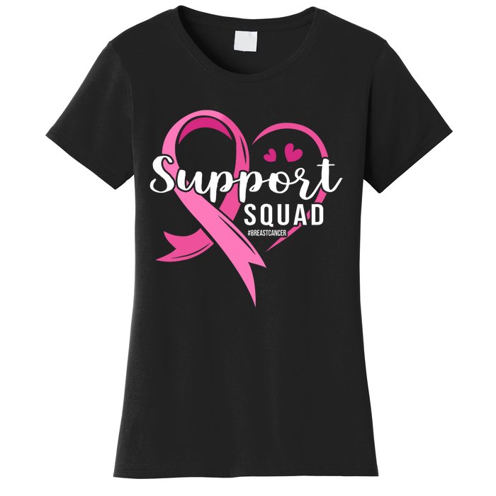 Support Squad Cute Heart Breast Cancer Awareness Women's T-Shirt