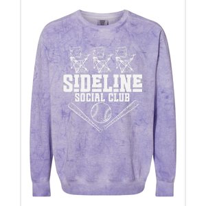 Sideline Social Club Retro Baseball Team Game Day Season Colorblast Crewneck Sweatshirt