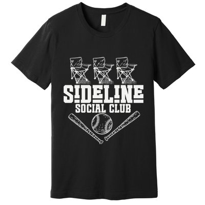 Sideline Social Club Retro Baseball Team Game Day Season Premium T-Shirt