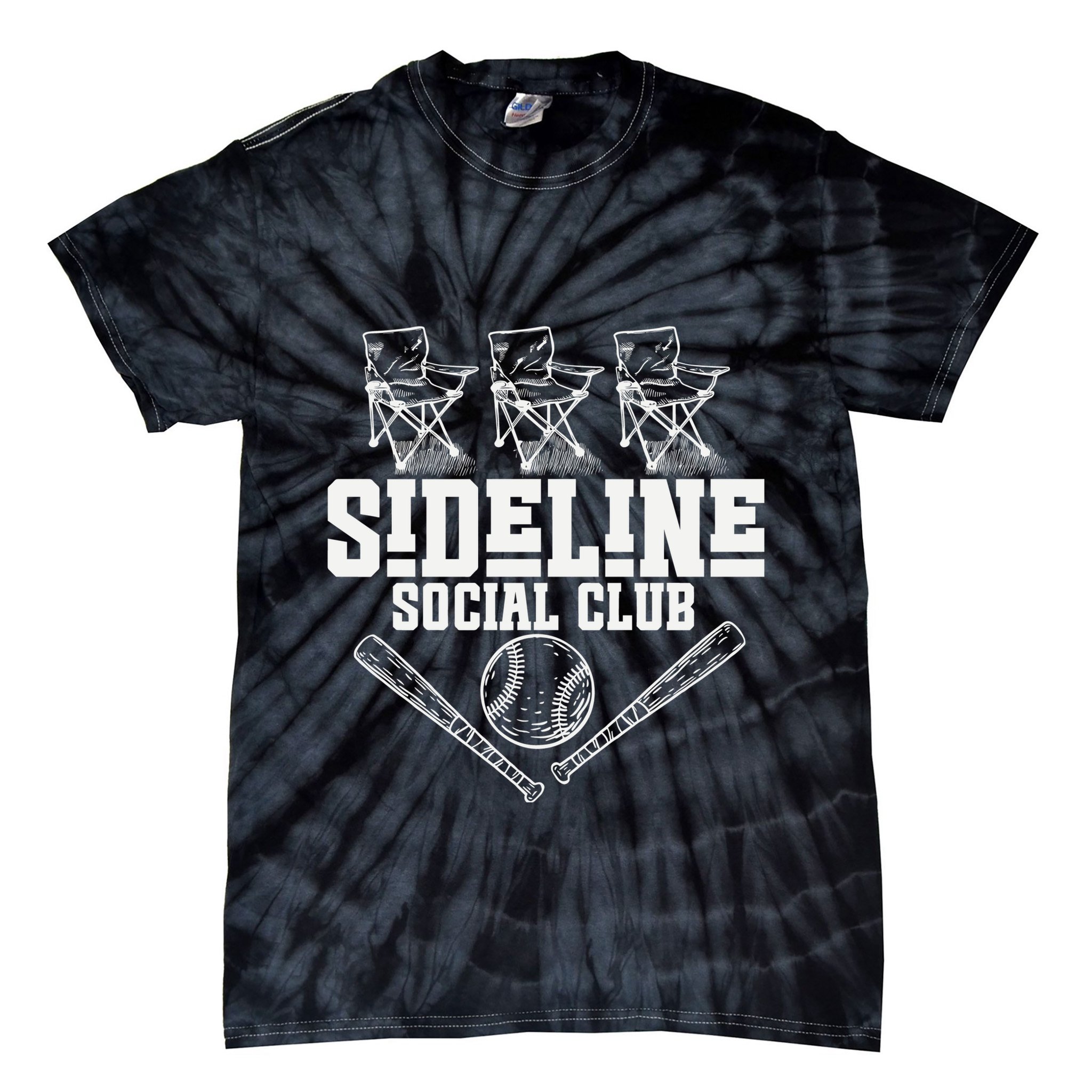 Sideline Social Club Retro Baseball Team Game Day Season Tie-Dye T-Shirt