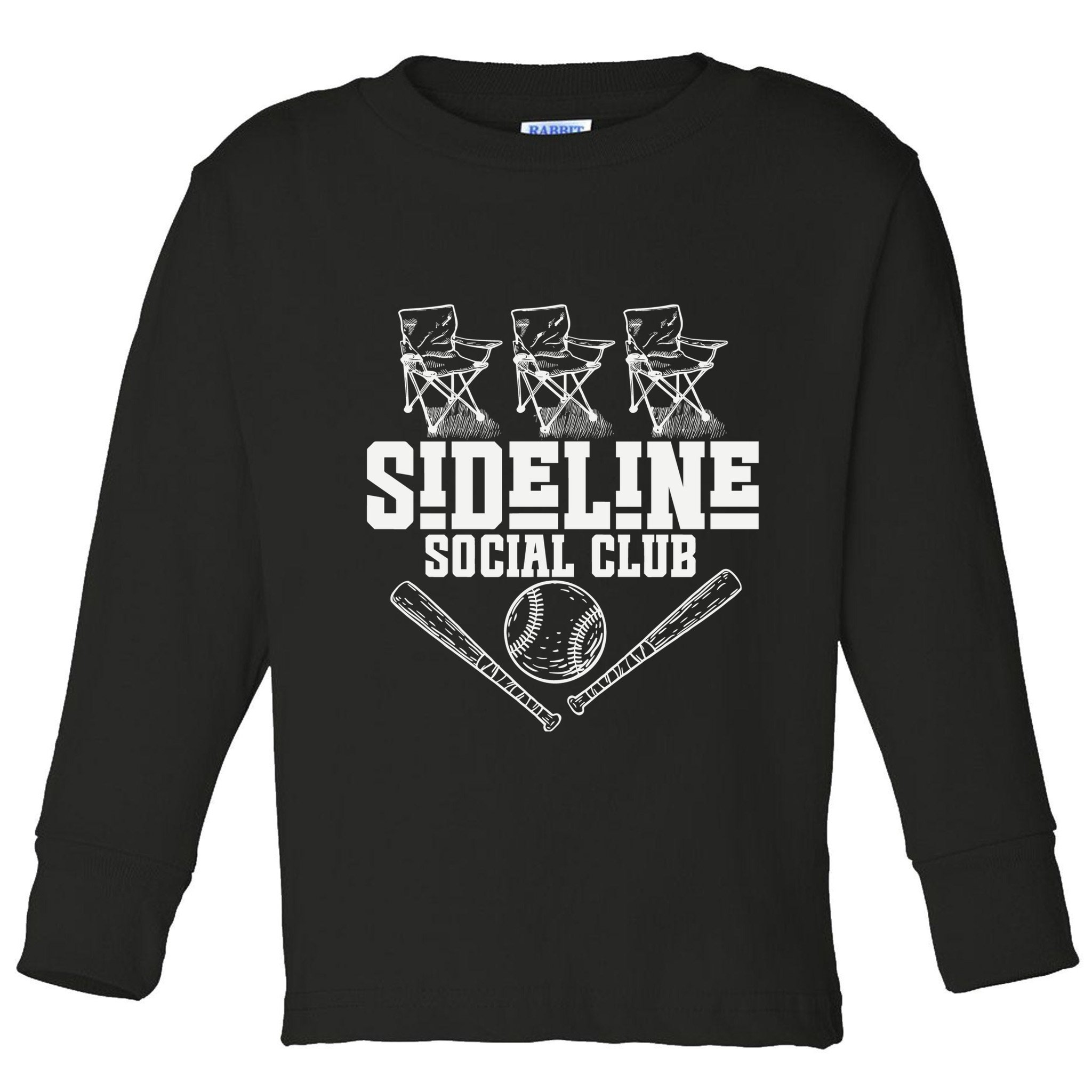 Sideline Social Club Retro Baseball Team Game Day Season Toddler Long Sleeve Shirt