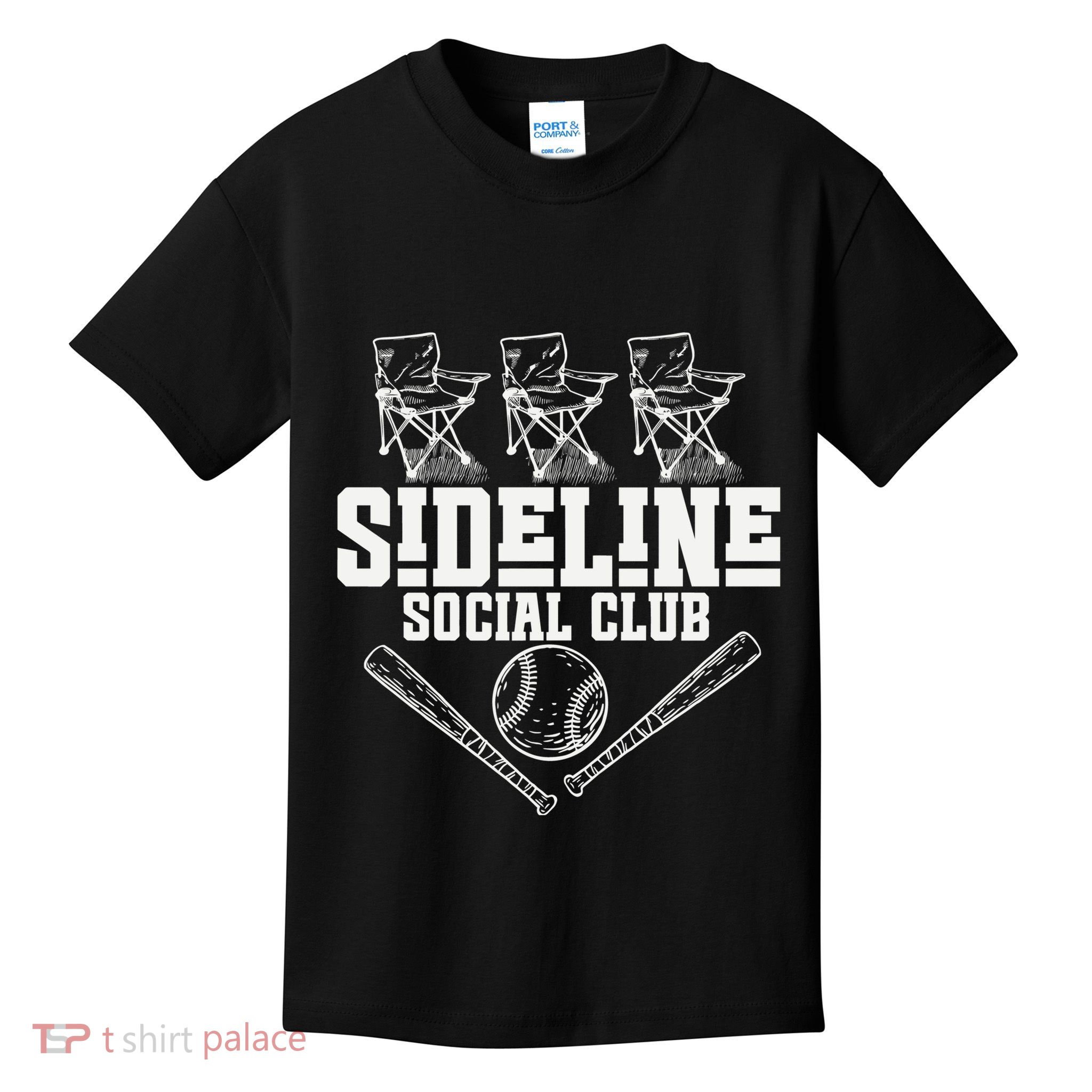 Sideline Social Club Retro Baseball Team Game Day Season Kids T-Shirt