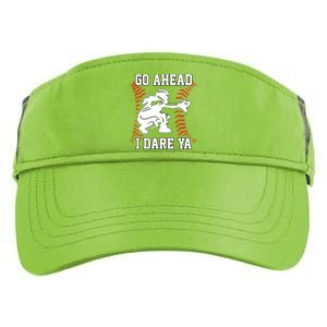 S Softball Catcher Funny N I Dare Ya Gift Adult Drive Performance Visor