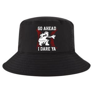 S Softball Catcher Funny N I Dare Ya Gift Cool Comfort Performance Bucket Hat