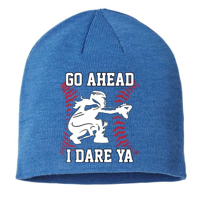 S Softball Catcher Funny N I Dare Ya Gift Sustainable Beanie